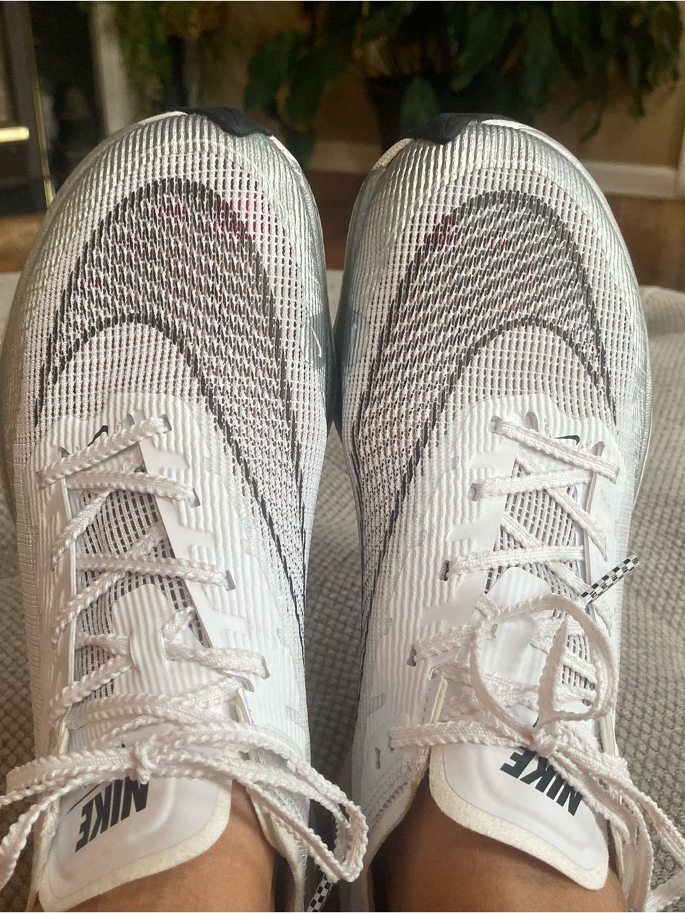 Nike VaporFly White and Black Performance Running Shoes